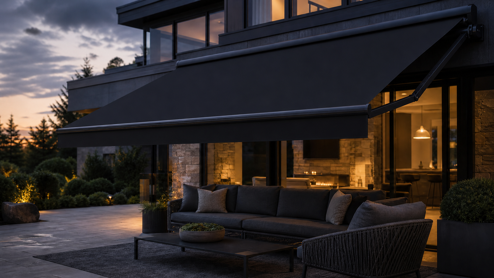 Awning and patio after service